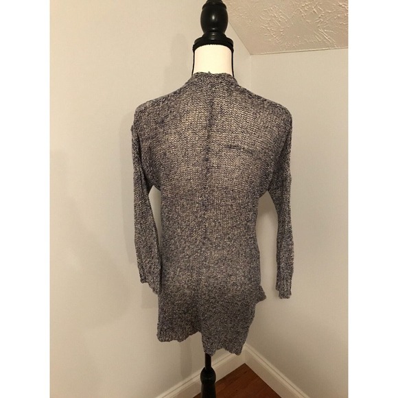 Anthropologie Sparrow Cardigan Sweater Blue Two Tone 3/4 Sleeve Hemp Size Small - Picture 2 of 10